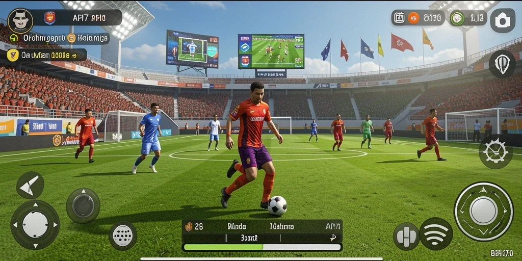 Tampilan gameplay API77 yang menampilkan karakter dalam aksi olahraga.