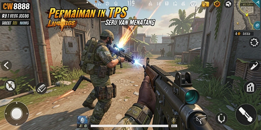 Screenshot gameplay CW8888 menampilkan aksi seru dalam pertempuran TPS.
