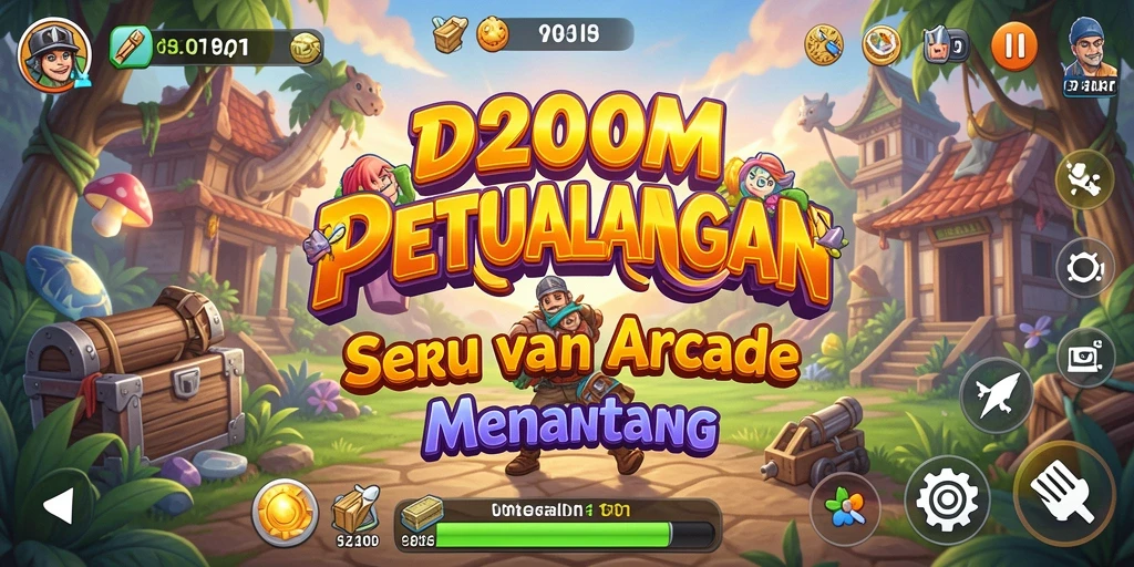 Tampilan gameplay menawan dalam D200M dengan aksi seru di setiap level.