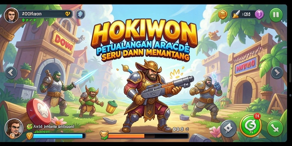 Tampilan gameplay seru HOKIWON dengan aksi cepat dan penuh tantangan.