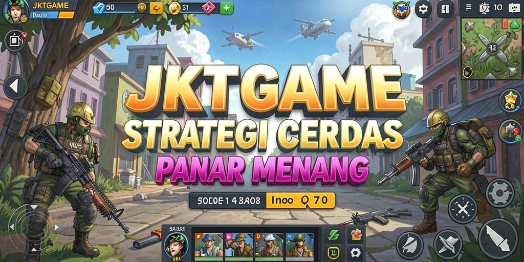 Tangkapan layar JKTGAME menampilkan pertempuran strategis yang seru.