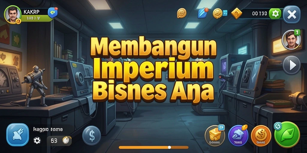 Tampilan gameplay KAKRP yang menarik dengan berbagai pilihan bisnis.