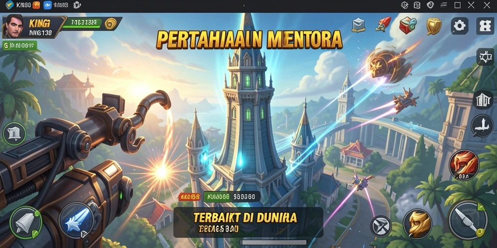 Screenshot KING138 menampilkan aksi pertahanan menara yang mendebarkan.