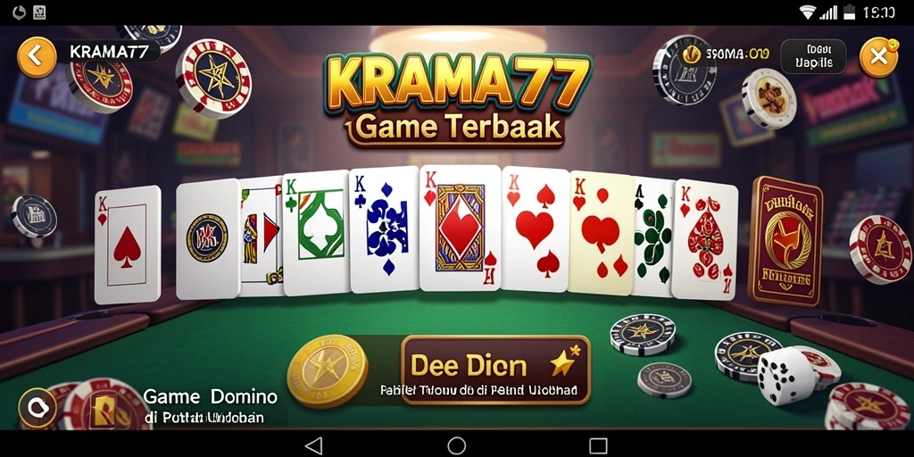 Tampilan gameplay KRAMAT77 dengan grafis domino yang menarik.