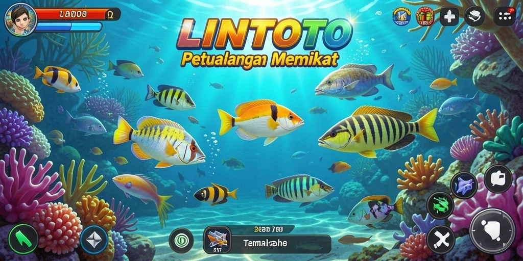 Gameplay seru Tembak Ikan di LINITOTO dengan aksi menangkap ikan.