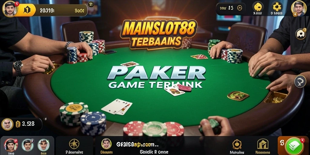 Screenshot dari gameplay poker yang mendebarkan di MAINSLOT88.