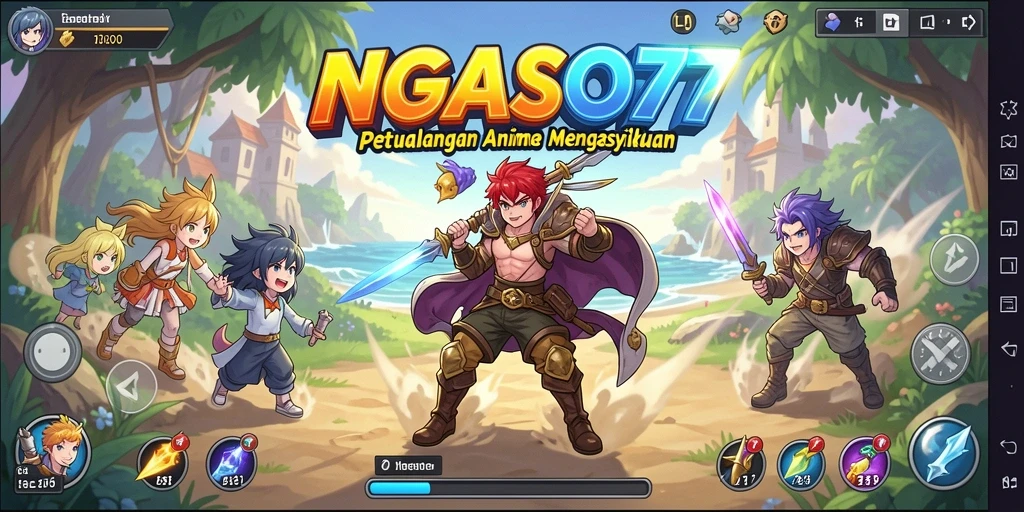 Screenshot gameplay NGASO77 menampilkan aksi seru dalam dunia Anime.