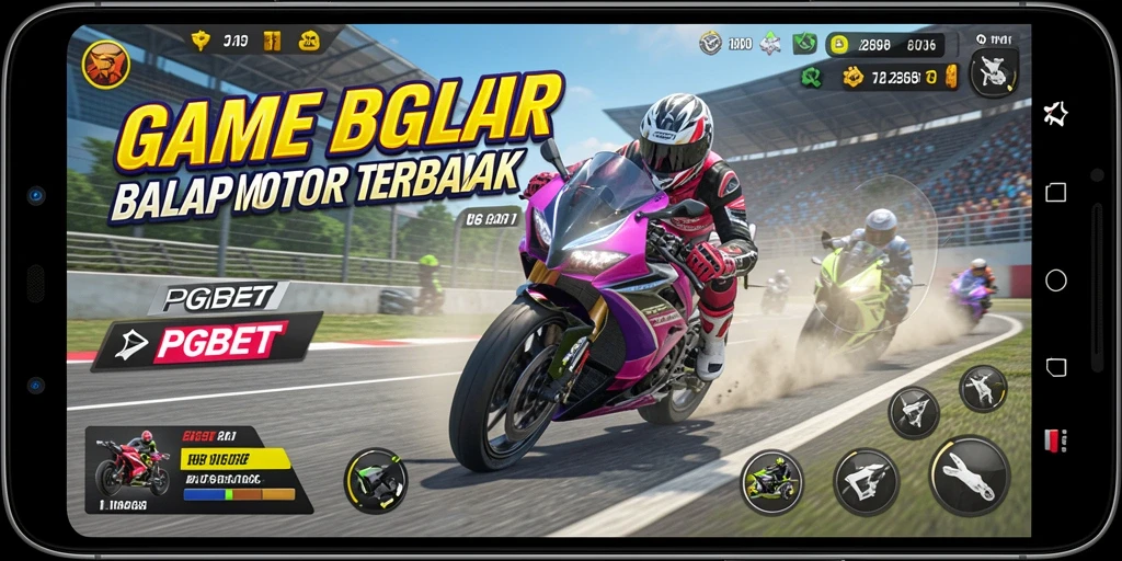 Tampilan gameplay PGBET dengan balapan motor yang mendebarkan.