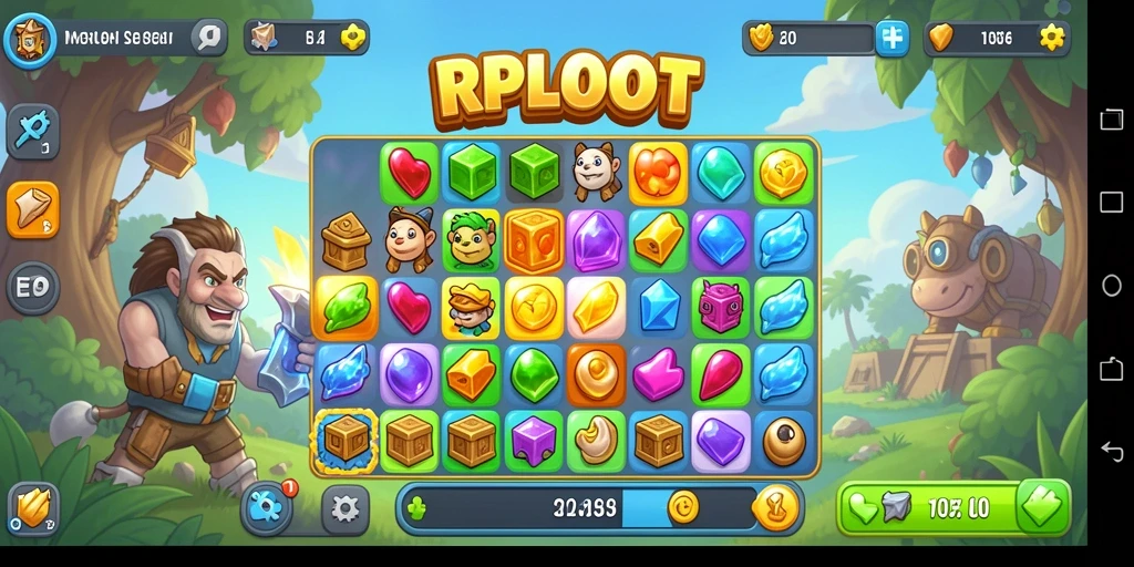 Tampilan gameplay RPLOOT yang penuh warna dan menarik.