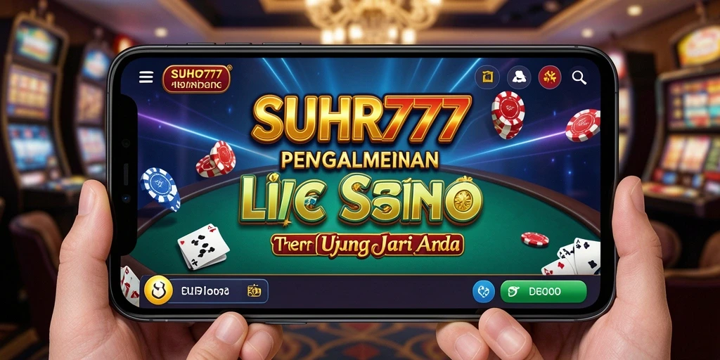 Screenshot gameplay menarik SUHU777 dengan dealer langsung dan suasana kasino.