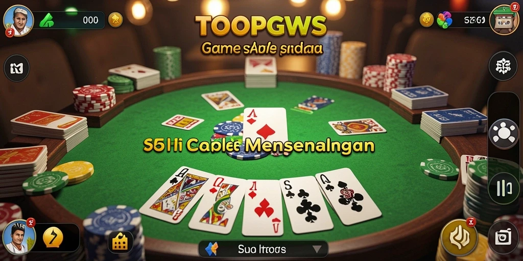 Screenshot TOOPGWS menunjukkan gameplay seru Gaple yang interaktif.