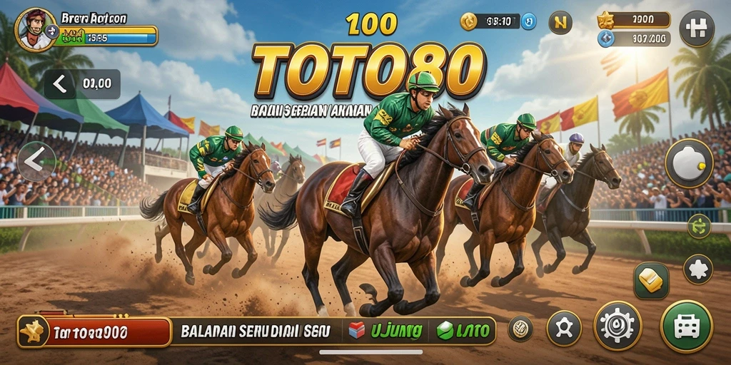 TOTO80 menampilkan gameplay balapan yang cepat dan mendebarkan.